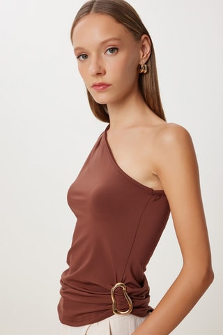 Top asymétrique - Marron