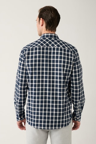 Chemise relaxed - Blanc et bleu