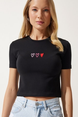 T-shirt - Rouge, rose et noir