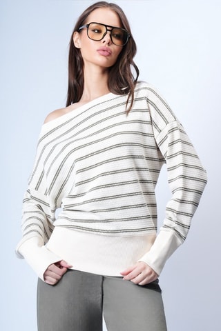 Top - Blanc et gris