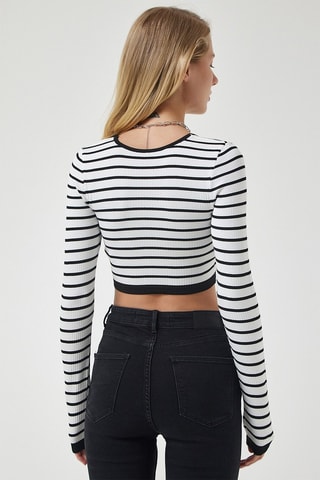 Crop top - Blanc et noir