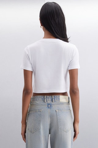 Crop top - Blanc, vert et orange