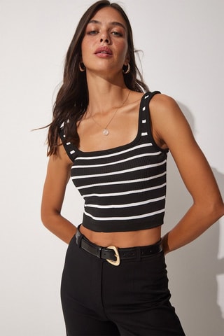 Crop top - Blanc et noir