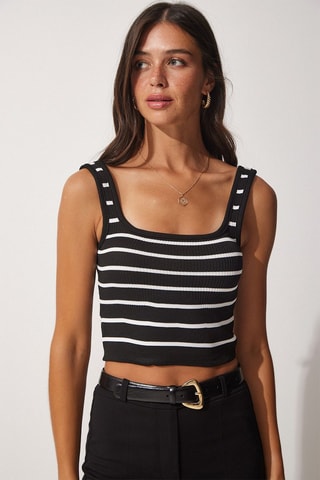 Crop top - Blanc et noir