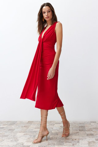 Robe fourreau - Rouge