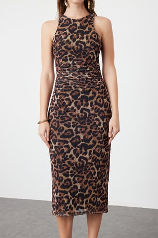 Robe fourreau - Marron