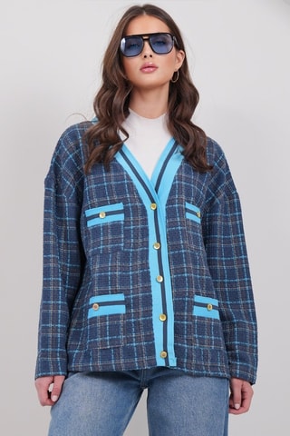 Veste en tweed - Bleu