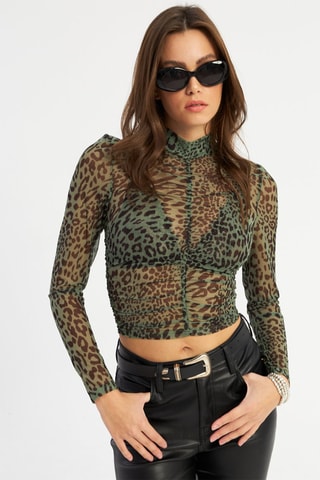 Crop top - Noir et vert