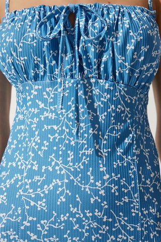 Robe midi - Bleu et blanc