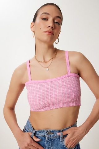 Crop top - Blanc et rose