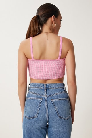 Crop top - Blanc et rose