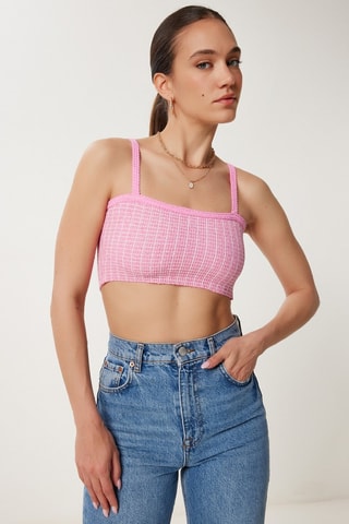 Crop top - Blanc et rose
