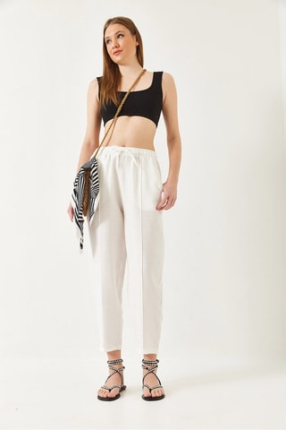 Pantalon baggy 7/8 - Blanc