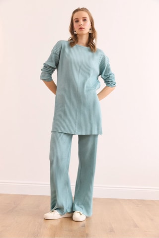Tunique et pantalon palazzo - Vert