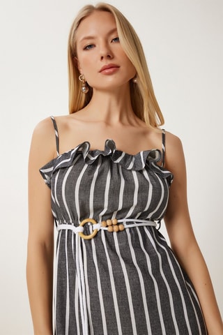 Robe midi sans manches - Gris