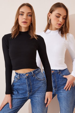 2 tops slim - Noir