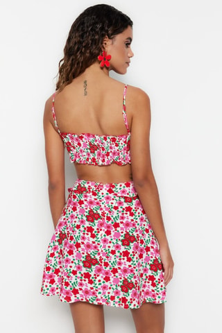 Robe patineuse - Rouge, vert et rose