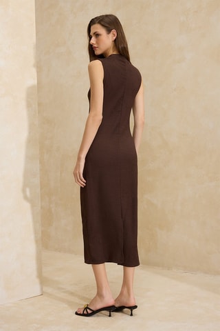 Robe fourreau - Marron