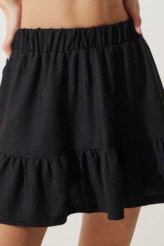 Jupe patineuse taille haute - Noir