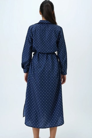 Robe chemise regular - Blanc et bleu
