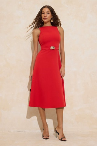 Robe midi - Rouge