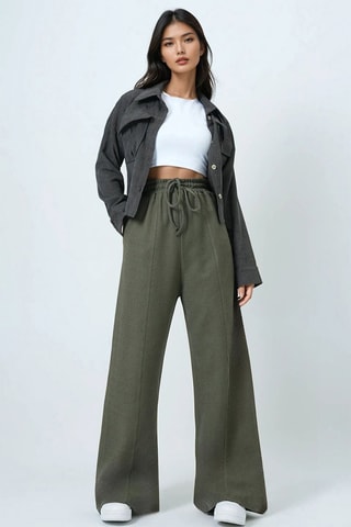 Pantalon taille haute - Vert