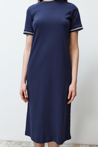 Robe t-shirt - Blanc et bleu