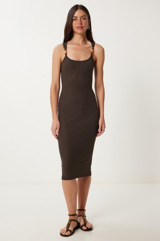 Robe fourreau - Marron