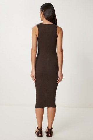 Robe fourreau - Marron