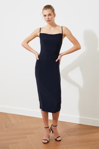 Robe fourreau - Bleu, jaune, noir et rose