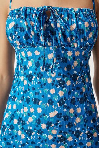 Robe midi - Bleu et noir