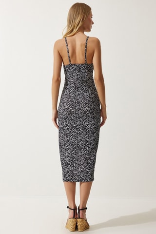 Robe midi - Blanc et noir
