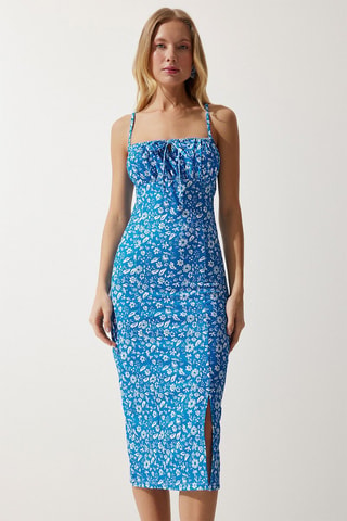 Robe midi - Bleu