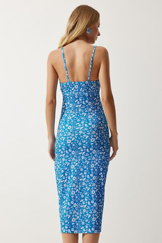Robe midi - Bleu