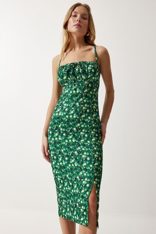 Robe droite - Jaune et vert