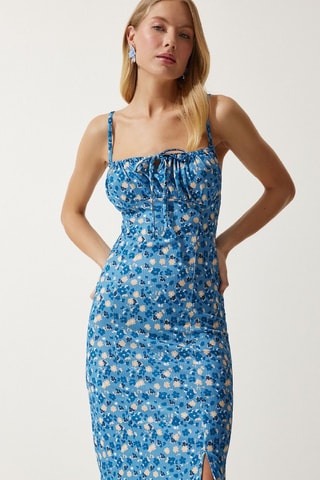 Robe fourreau - Blanc, bleu et orange
