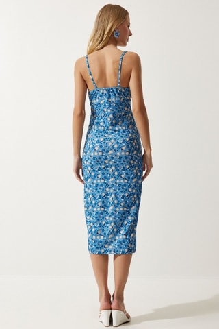 Robe fourreau - Blanc, bleu et orange