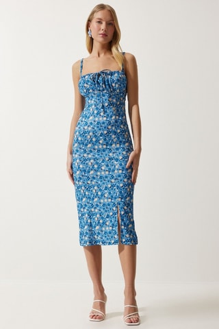 Robe fourreau - Blanc, bleu et orange