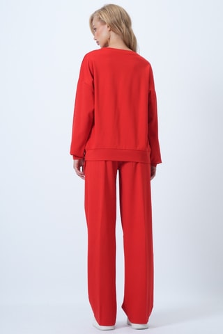 Sweat et pantalon taille haute - Rouge