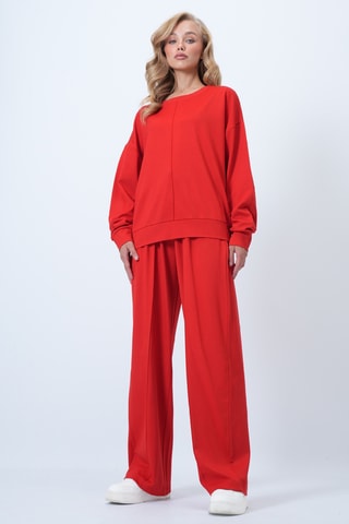 Sweat et pantalon taille haute - Rouge