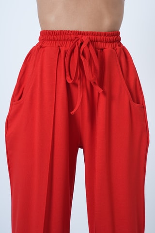 Sweat et pantalon taille haute - Rouge