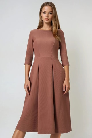 Robe midi regular - Marron