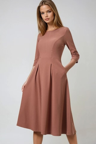 Robe midi regular - Marron
