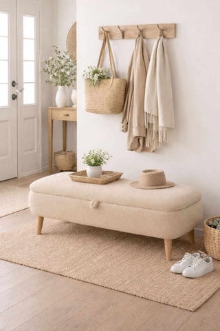 Banc-coffre - Beige - 90 x 45 x 30 cm