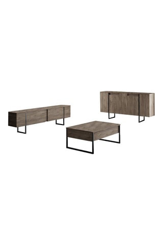 Ensemble de meubles de salon en noyer - 3 pièces