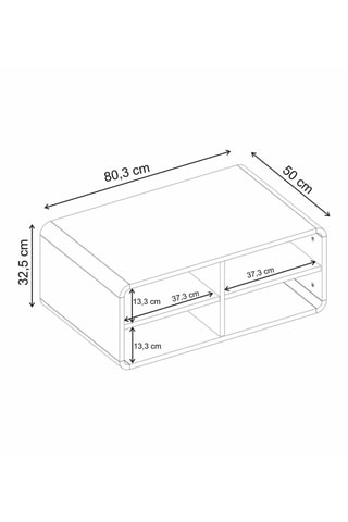 Table basse - 80,3 x 50 x 32,5 cm