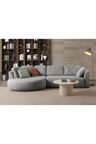 Canapé d'angle gauche - Gris clair - 3 places - En tissu easy-clean