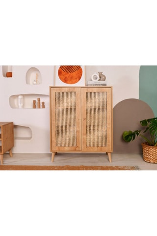 Armoire en chêne 2 portes Hazeran - 40 x 110 x 90 cm