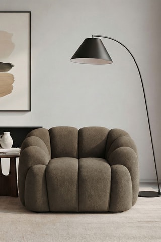 Fauteuil - Marron - En tissu texturé