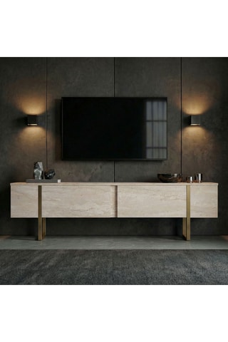 Meuble TV 2 portes - 180 x 30 x 29,5 cm